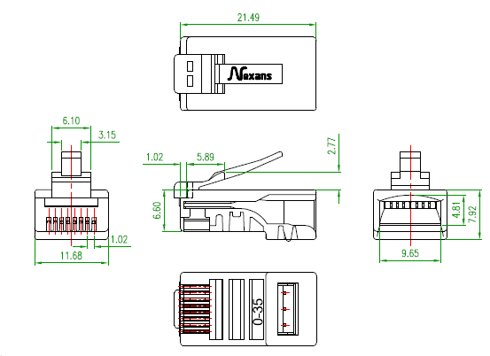 CONECTOR RJ45 CAT5E NEXXT – NE-RJ455