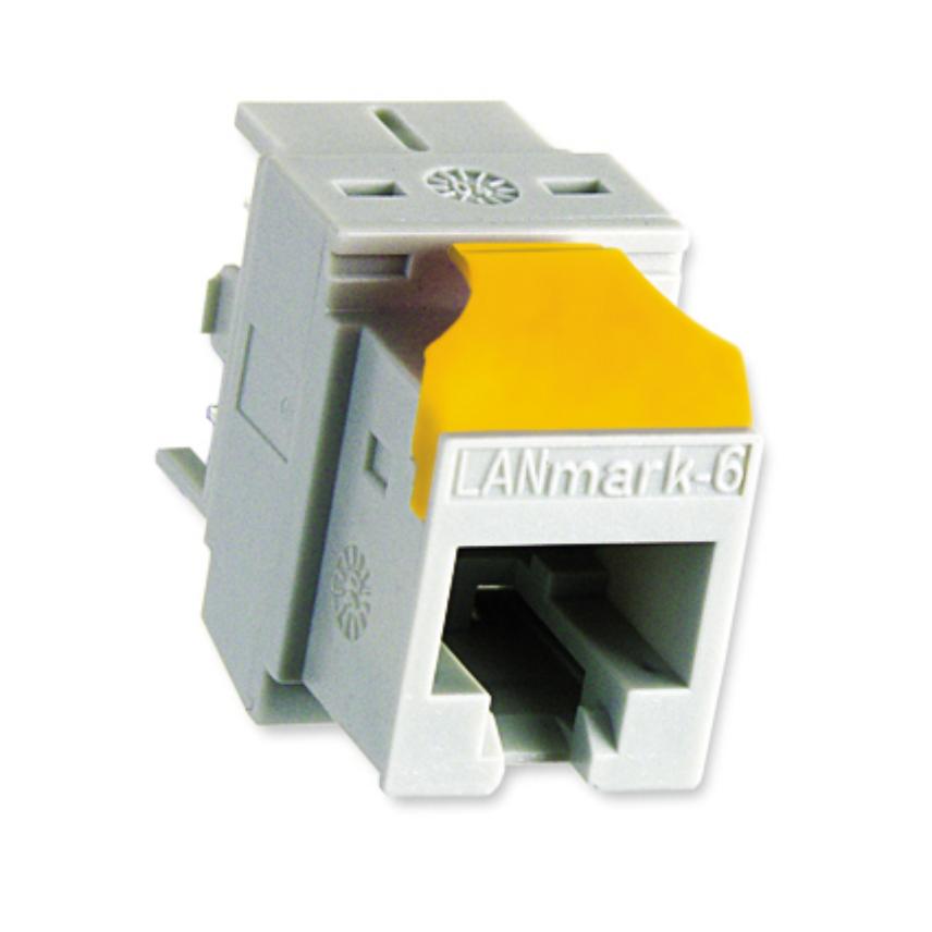 Yellow clip for Snap-In connector to keystone format (keystone height 19,5-19,9 mm / wall thickness 2,0-2,25 mm)